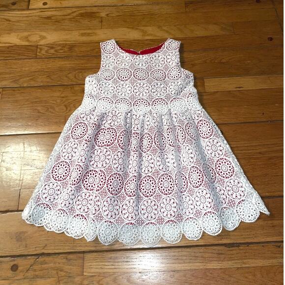 Genuine Kids by OshKosh Lace Eyelet Embroidered Christmas Holiday Dress - Sz 5T - Picture 13 of 14